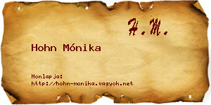 Hohn Mónika névjegykártya